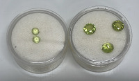 (14) Round And Oval Cut And Faceted Peridot Gemstones 8mm To 3.8mm - 4