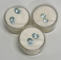 (25) Round And Oval Cut And Faceted Blue Topaz Gemstones Sizes 8mm To 3mm - 3