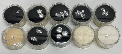 (31) Round And Marquis Cut And Faceted Cubic Zirconia Sizes 8mm To 3mm