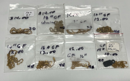 (8) 16&rdquo;, 18&rdquo;, 14&rdquo; Gold Filled Necklace Chains