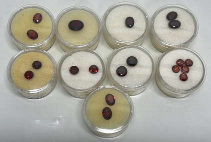(19) Round And Oval Cut And Faceted Synthetic Garnet Sizes 6mm To 5mm