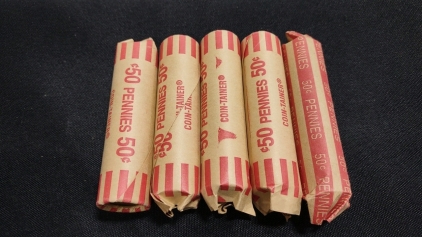 (5) Rolls of Vintage Lincoln Wheat Pennies