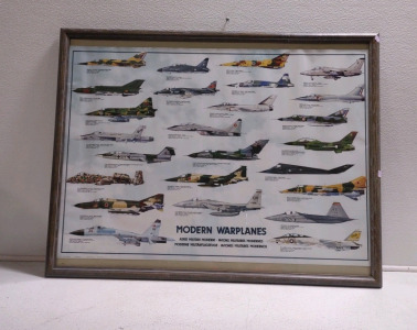 40&frac12;"x 31" Modern WarPlanes Picture Framed