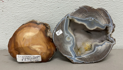 (1) Bruneau Jasper Specimen, (1) Geode W/ Crystals