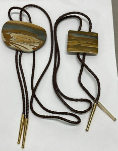 (2) Picture Jasper Bolo Ties