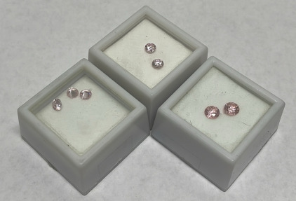 (7) Cut And Faceted Pink Cubic Zirconia Gemstones For Jewelry Making Sizes 5mm, 6.2mm