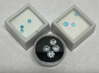 (6) 4mm Cut And Faceted Blue Cubic Zirconia Gemstones, (4) Cut And Faceted Spinel For Jewelry Making