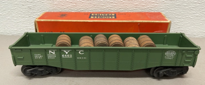 Lionel Trains #6462-25 Green Gondola Car W/ Original Load And Box 1954-1957