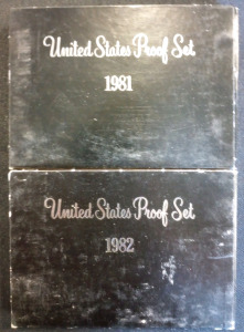 (1) United States Coin Proof Set 1981 (1) United States Coin Proof Set 1982