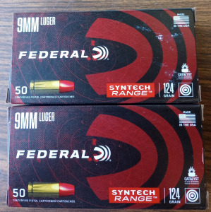 (100) Rounds of Federal 9mm Luger Total Synthetic Jacket 124 Grain