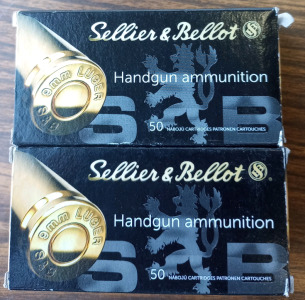 (100) Rounds of Sellier & Bellot 9mm Luger FMJ 124 Grain