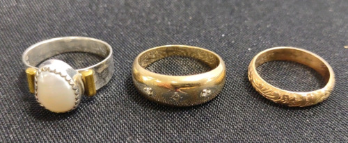 (3) Assorted Real Jewelry Rings (1) Ring Is 14k