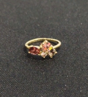 (1) Real 14k Gold Ring, (1) .925 Ring w/ Red Jewels & (1) Gold Plated Ring w/ No Hallmark - 10