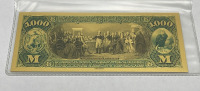 $1000 99.9% Pure 24k Carat Gold Banknote W/ C.O.A. - 3