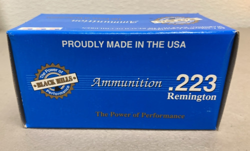 (1) Box of The Power of Black Mills Performance 52 Gr Match Hollow Point .223 Remington Ammunition