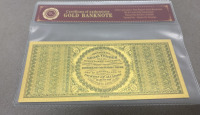 $100 Certified Gold Banknote 99.9% Pure 24k Carat Gold W/ COA - 2