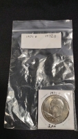 (1) 1971 D & (1) 1972 D Ike Dollar Coins