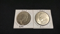 (1) 1971 D & (1) 1972 D Ike Dollar Coins - 2