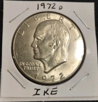 (1) 1971 D & (1) 1972 D Ike Dollar Coins - 6