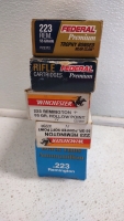 (2) Boxes of Federal Premium Trophy Bonded Bear Claw 223 REM. 55 Grain Bullets, (2) Boxes of Winchester 223 REM. 53 GR. Hollow Point Bullets & (1) Box of Black Hills Ammunition .223 Remington - 2