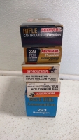 (2) Boxes of Federal Premium Trophy Bonded Bear Claw 223 REM. 55 Grain Bullets, (2) Boxes of Winchester 223 REM. 53 GR. Hollow Point Bullets & (1) Box of Black Hills Ammunition .223 Remington - 3