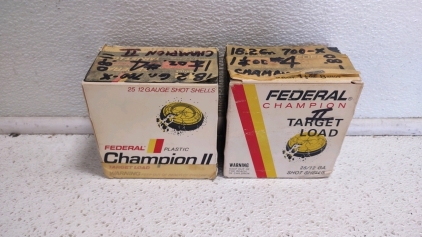 (2) Boxes of Federal Plastic Champion II Target Load (25 12-Gauge Shot Shells)