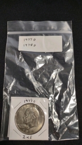 (1) 1977 D & (1) 1978 D Ike Dollar Coins