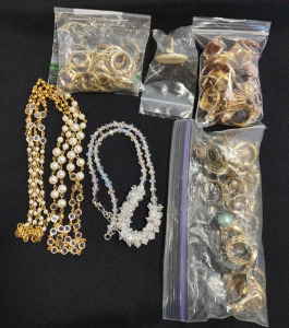 (4) Assorted Bags of Rings & (2) Assorted Necklaces