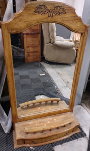 19"x 11&frac12;"x 4' Desk Mirror (Light Brown)