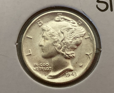 1943 MS67 Mercury Silver Dime