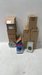 (5) Boxes of (6) Insect Repellent Snap Bands, Box of (6) Keychain Compass, (6) Boxes of (2) Track Lighting Connector Unit & More