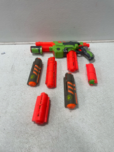 Nerf Vortex Blaster Lot with Fully Loaded Clips and Discs - Includes Extra Clips