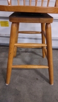 (2) Wooden Swivel Bar Stools (Light Brown) - 5