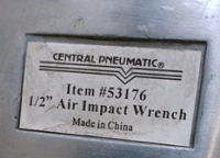 (1) Central Pneumatic 1/2" Air Impact Wrench - 2