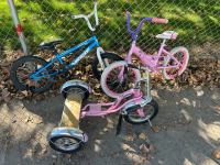 (1) 16” Viper DBBMX bike - blue (1) 16” Huffy Princess bike - pink (1) Shwinn pink tricycle