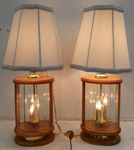 (2) Lamps w/ Shades - Wood