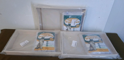 (3) Cat Litter Box Kits, Each Kit Has (1) Box & (1) 4.5-Pound Bag Of Cat Litter