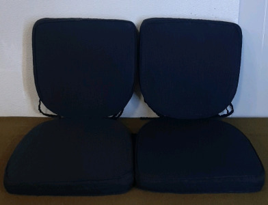 (1) Set Of (4) Outdoor Chair Cushons, Black 16" x 17" x 2"