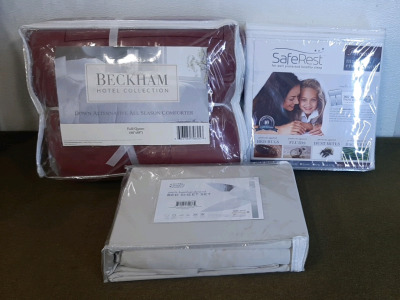 (1) Beckham, Comforter, Queen, (1) Sheet Set, Queen & (1) Mattress Protector, Queen