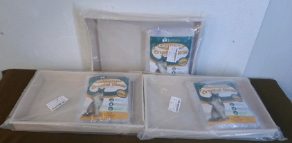 (3) Cat Litter Box Kits, Each Kit Has (1) Box & (1) 4.5-Pound Bag Of Cat Litter