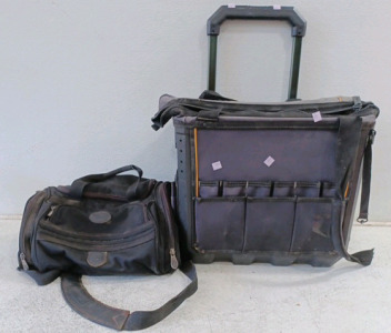 (1) Clip Tech Tool Bag/Box - Portable on Wheels w/ Extendo Pull Handle (1) Targus Toolbag