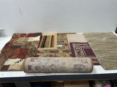 Lot of 6 Decorative Rugs – Assorted Styles and Sizes