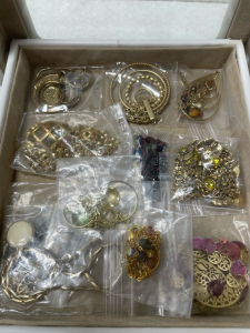 Large Assorted Jewelry Lot – 94 Bags of Vintage & Costume Jewelry – Necklaces, Bracelets, Earrings