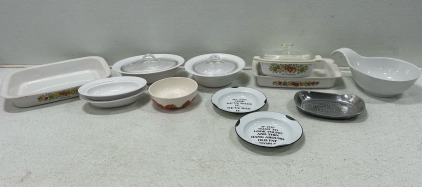 (3) Rectangular casserole pans (4) Round Hot dish pans & more!