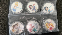 6 Piece Set of Collectible Disney Princess Coins