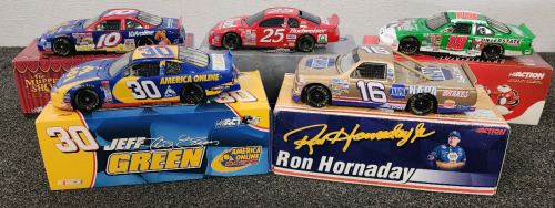 (5) Collectible Nascar Die Cast Series Cars. 1:24 Scale. All Limited And Numbered