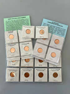 Brilliant Uncirculated Wheat Pennies, Commemorative Medallions, And 2009 Lincoln Cents