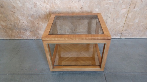Elegant Wood and Glass End Table