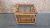 Elegant Wood and Glass End Table