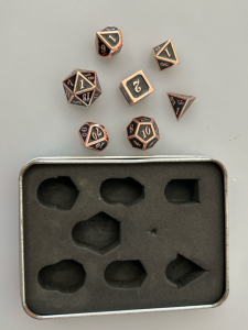 Case With 6 Metal Dice